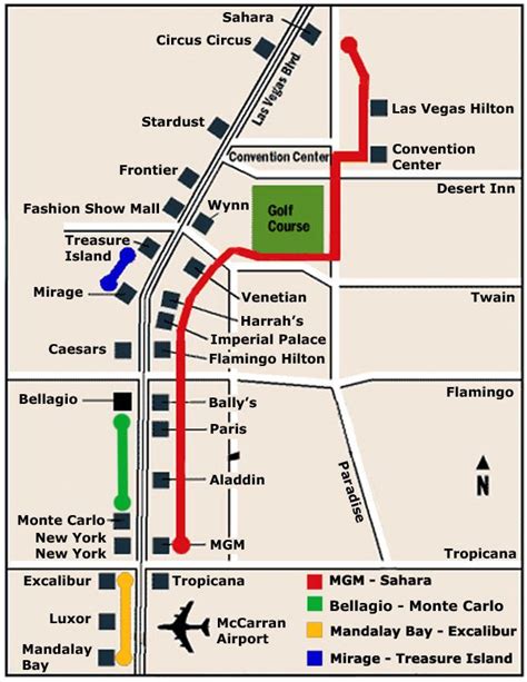 map of las vegas monorail.